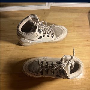 All white with cute, black and white laces